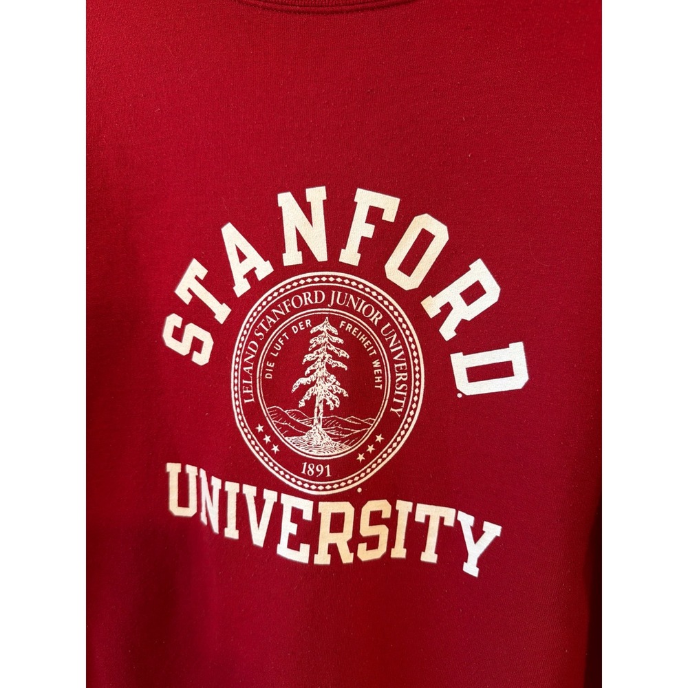 Champion Stanford University Sweatshirt Mens Medium Red Graphic Pullover College - Picture 2 of 6
